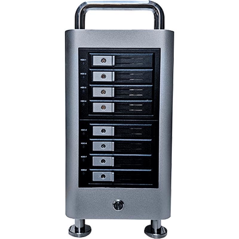 Landers08CM Silver 8-Bay Tower Thunderbolt 3 Silent Disk Array with Internal/External 450W Power Supply