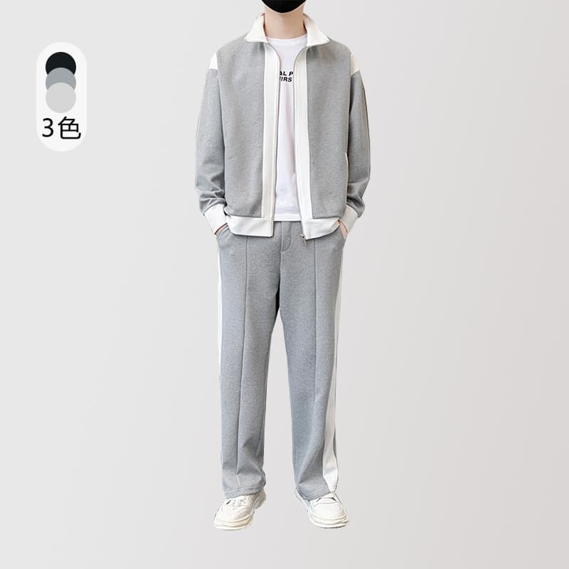 Men's Sport Suit Spring Fashion Long Sleeve Sweatshirt Set with Flat Pants Comfortable Jacket Set Casual Outerwear