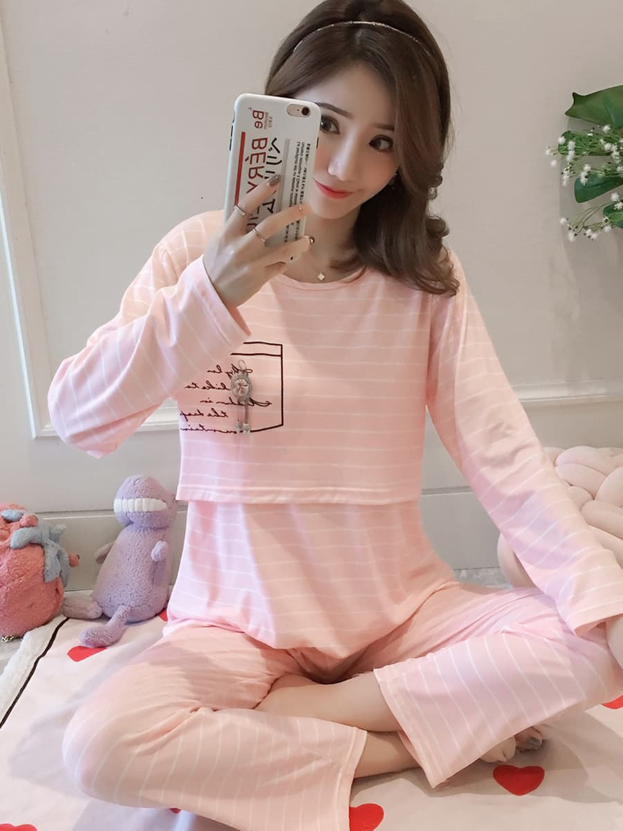 Maternity Clothing Sets Lightweight Summer Outerwear Breastfeeding Sleepwear Autumn Maternity Loungewear Homewear