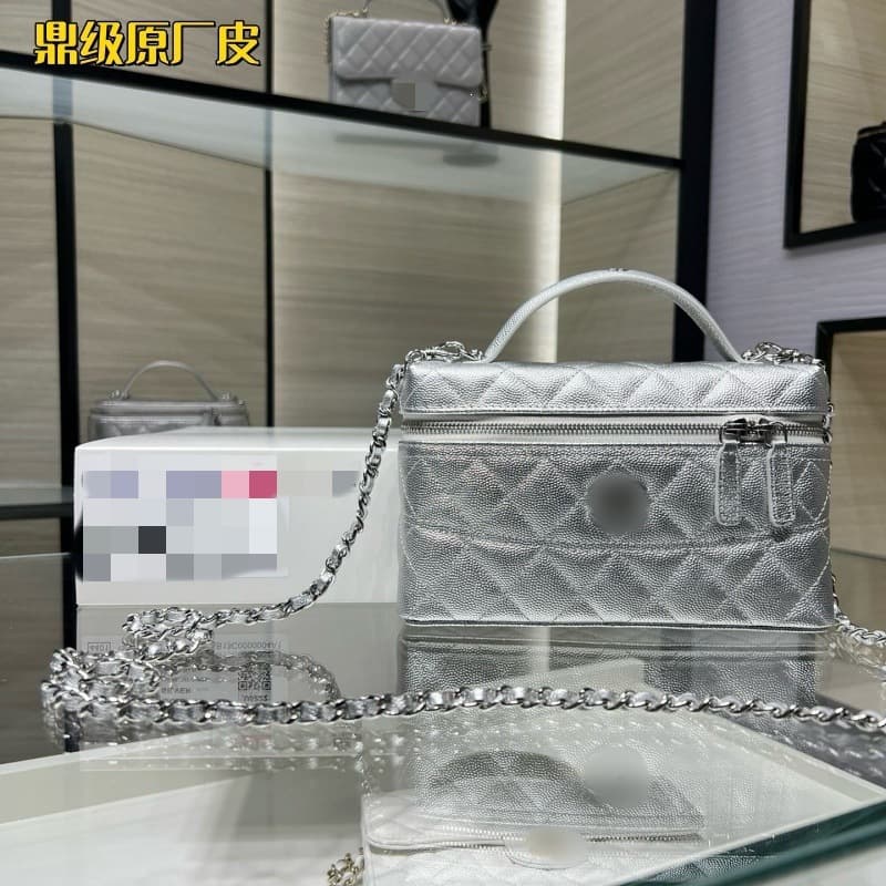 (Guangzhou Cross-border Original Factory Leather) Chanel-Style Mini Gold Ball Box Bag Cosmetic Bag Shoulder Lambskin Diamond Quilted Chain Women's Bag