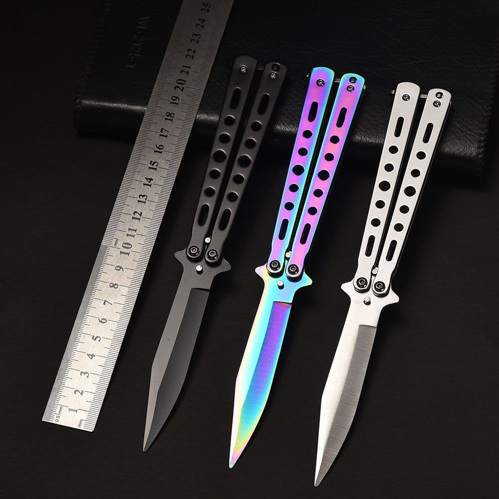 Professional Butterfly Knife Practice Folding Trainer Safe Unsharpened CSGO Folding Knife