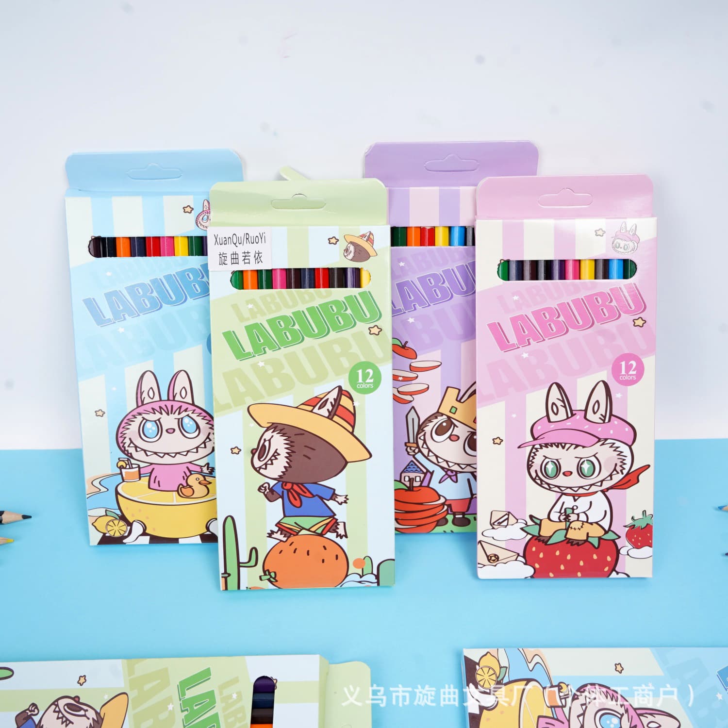 Hot-Selling Labubu 12-Piece Colored Pencils High-Appearance Labubu Sketching Pencils Student Drawing Colored Pencils