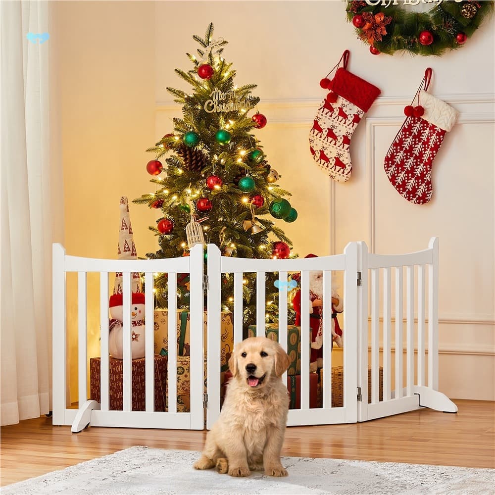 Costoffs 24″ Tall Freestanding Wooden Dog Gate Pet puppy