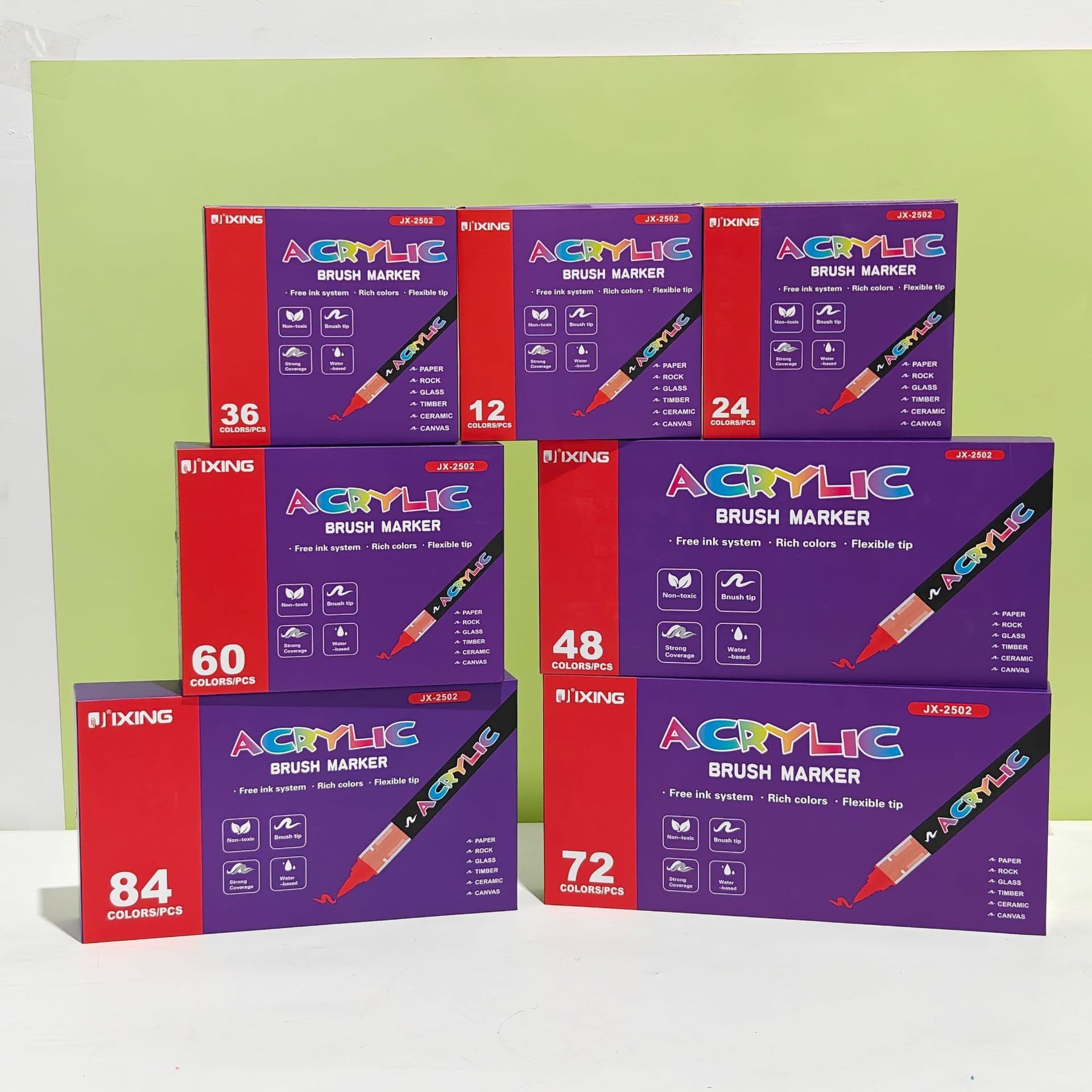 Cross-border straight liquid acrylic marker soft-head cross-border children's art student special stackable diy acrylic marker pen