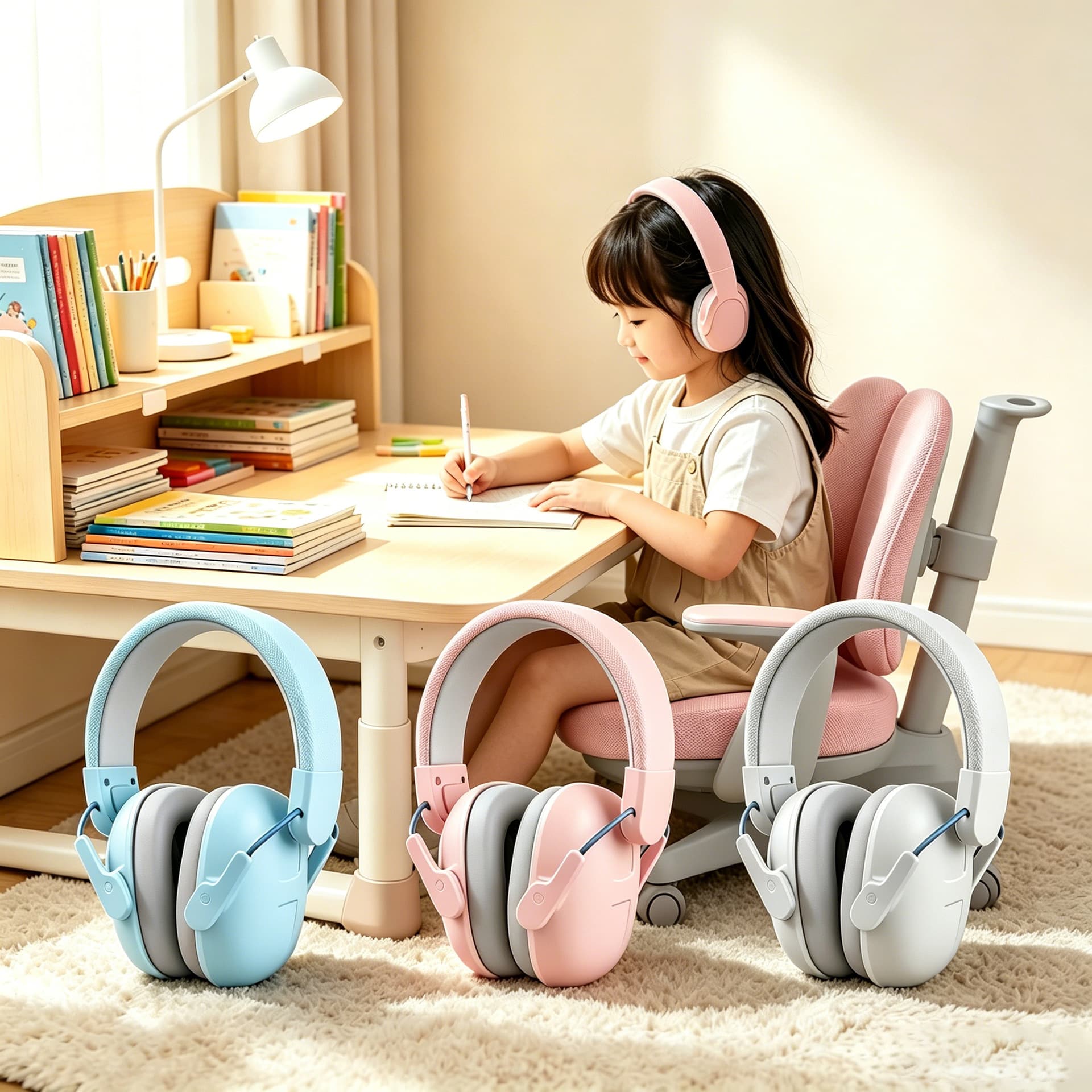 Autism Children Ear Muffs Teen Noise Reduction Ear Muffs for Airplane Stress Relief Learning Noise-Canceling Headband Ear Defenders