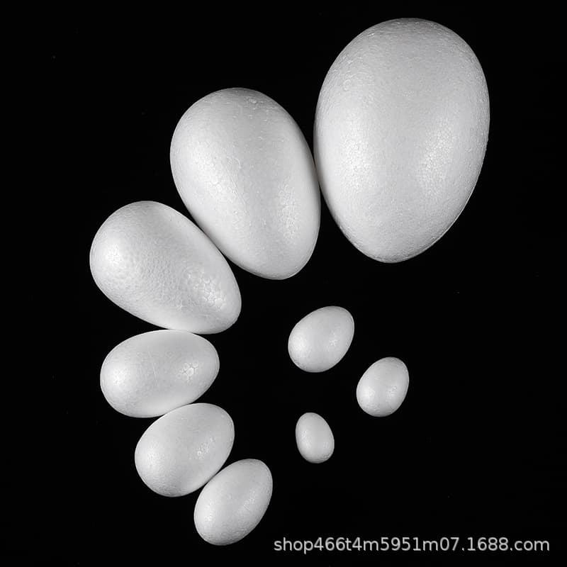 EPS Foam Balls Egg-shaped Solid Polystyrene Balls Kindergarten Children Handmade Easter Eggs DIY Foam Protein Base