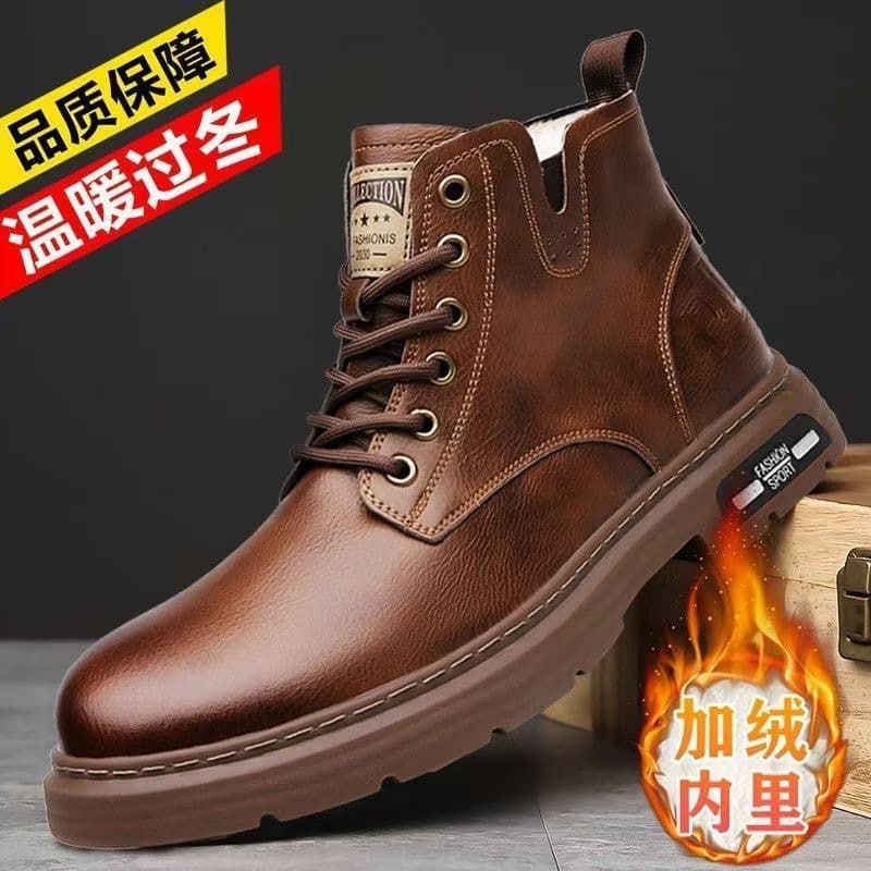 Men's Martin Boots Autumn New Retro High-Top Work Shoes Soft Sole Versatile Casual Short Boots Men's Single Cotton Same Style Men's Shoes