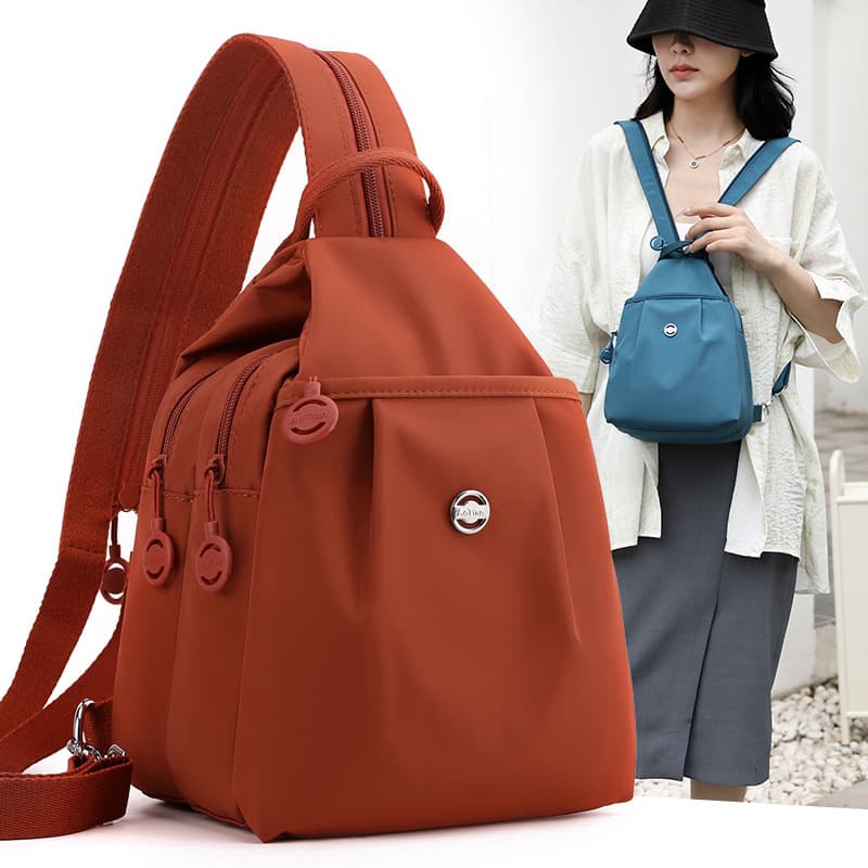 Mini Backpack 2024 New Style Simple Versatile Anti-Theft Chest Bag for Women Fashion Oxford Cloth Casual Small Backpack