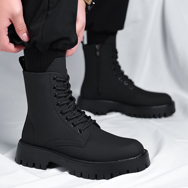 [Custom] Martin Boots Men 2024 Autumn/Winter New Mid-top Work Boots Height-increasing Boots Men's Leather Boots 3301-R