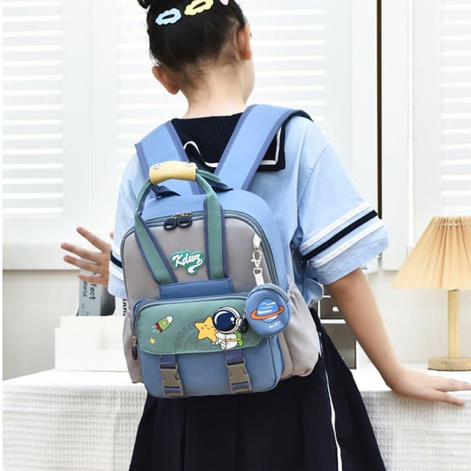 Kindergarten Backpack for Ages 3-5, Cute Cartoon Double-Shoulder Bag for Elementary School Students, Mini Backpack for Outings
