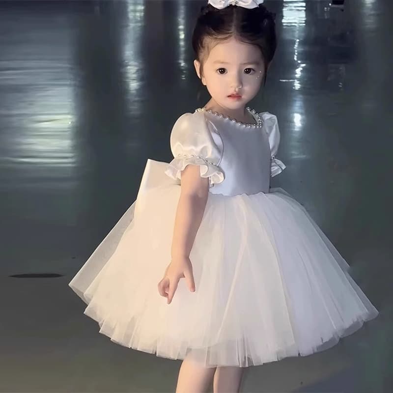 Flower girl wedding little girl evening dress light luxury niche banquet children one year old baby girl sweet princess dress fashionable