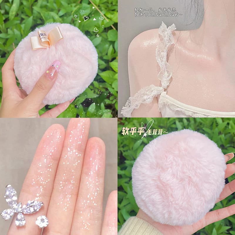 Peach Highlighter Loose Powder Setting Ball, TikTok Highlighter Ball, Collarbone Shimmer Powder, Body Highlighter, Export