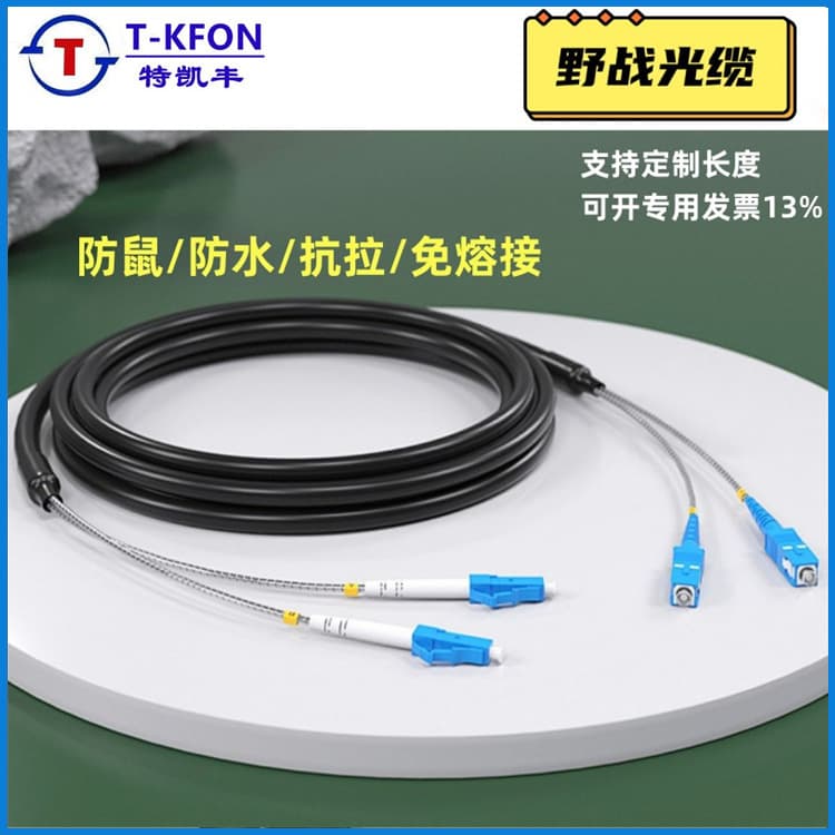 TPU Pull-Proof Armored Fiber Patch Cable, No Fusion Required, 2-Core 4-Core Fiber LC-LC to SC/ST/FC