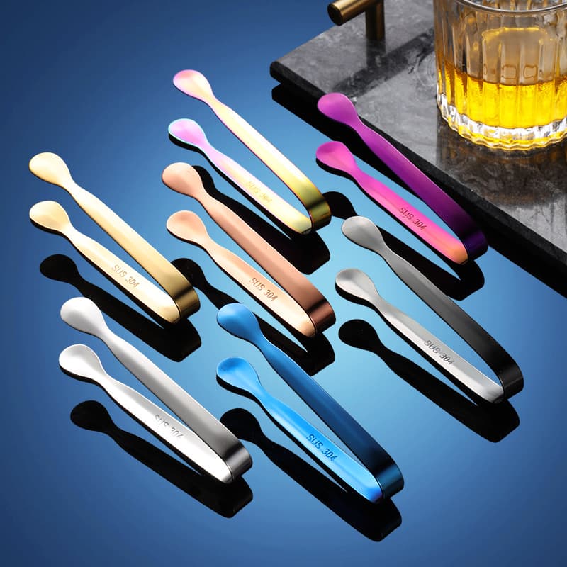 304 Stainless Steel Ice Tongs, Cube Tongs, Thickened 11cm Burr-Free Food Tongs, Towel Tongs, Ice Tongs, Ice Bucket Tongs