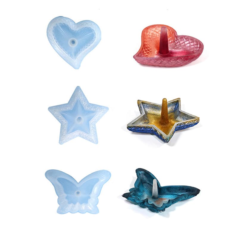 DIY Resin Mold Love Heart Butterfly Ring Tray Silicone Mold Jewelry Decoration Cross-Border Exclusive