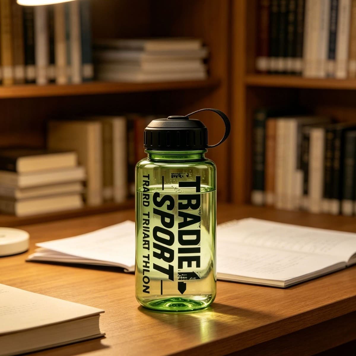 Single-layer food-grade plastic 1L wide-mouth waisted water bottle, free of harmful substances, safe for mothers and babies, large