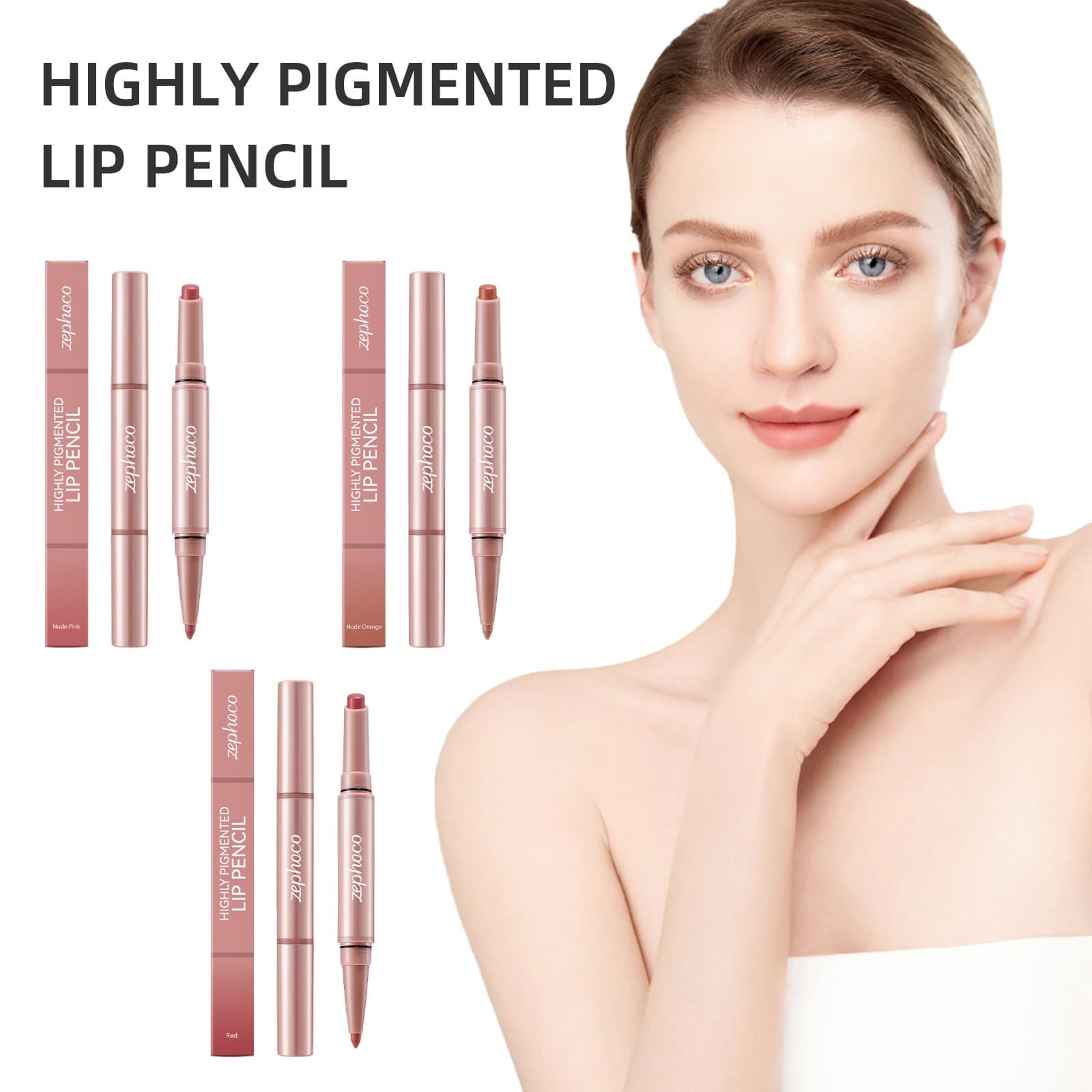 zephoco Matte Lip Liner & Lip Gloss Natural Color Smooth Lip Contouring Daily Commute Convenient Lip Gloss