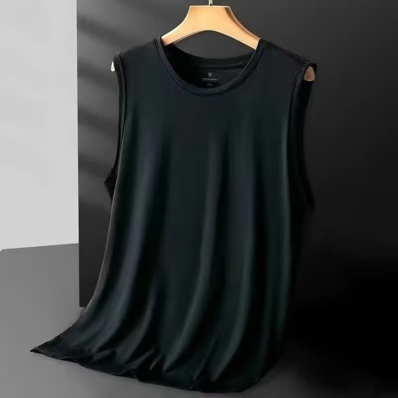 Men's Casual Summer Sleeveless Vest, Shoulder Vest, Ice Silk Plus Size Hollowed-Out Thin Cooling Sweat Vest, Quick-Dry Clothing Wholesale