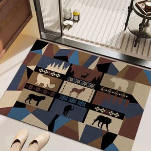 Vintage Bathroom Mat, Absorbent Foot Mat for Bathroom, Entrance Door, Stain-Resistant, Non-Slip Pad, Diatom Mud Mat