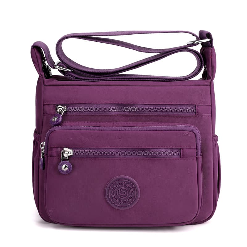 Nylon Printed Women's Shoulder Crossbody Bag, Oxford Cloth Water-Resistant Multi-Compartment Mom Bag, Canvas Bag