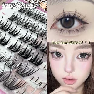 Cross-border Gege Bear Hip Hop Cute Pet Glue-Free Series Eyelashes Upper and Lower Lashes Natural Thick Curly Look