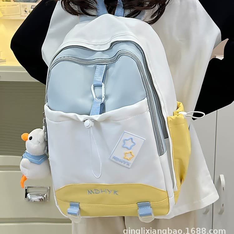 Cross-border high-looking college student group backpack women's Korean style fashion large-capacity schoolbag college women's casual backpack