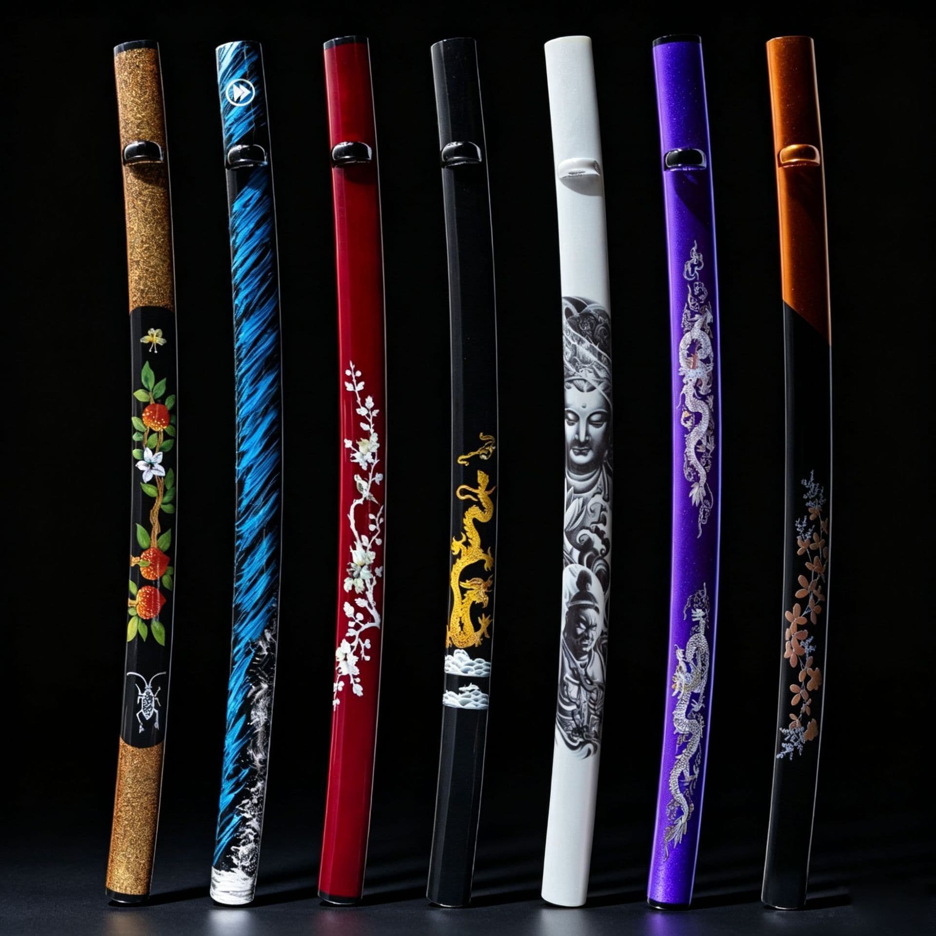 Wooden Katana Decorative Scabbard, 26-Inch Universal Replacement Saya for Japanese Sword, Stock Wholesale