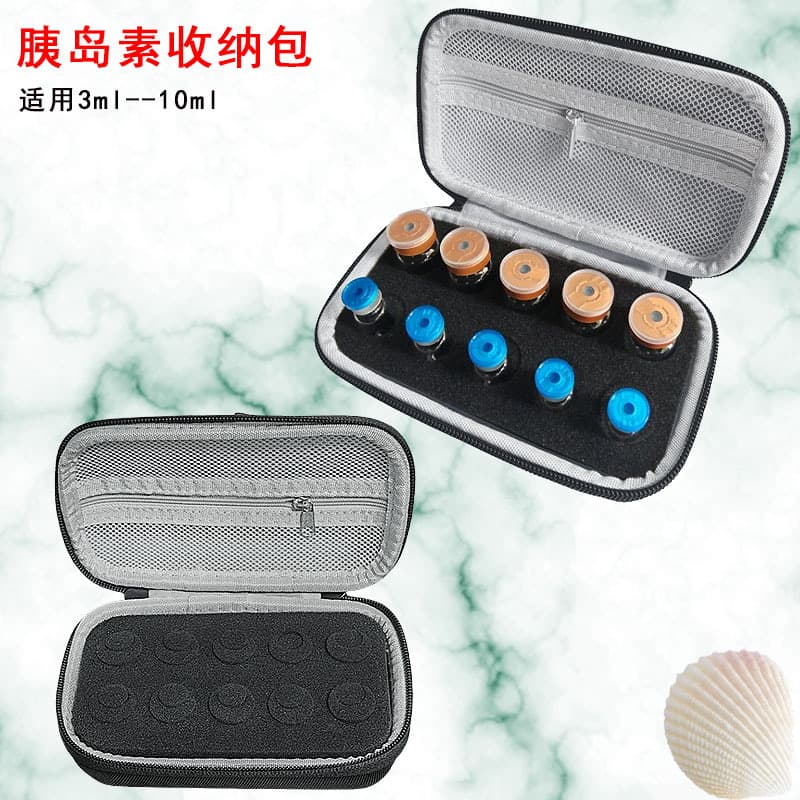 Factory Stock 10-Slot Insulin Vial 3/10ml Capacity Peptide Box Storage Bag Protective Hard Shell Case Portable for Travel