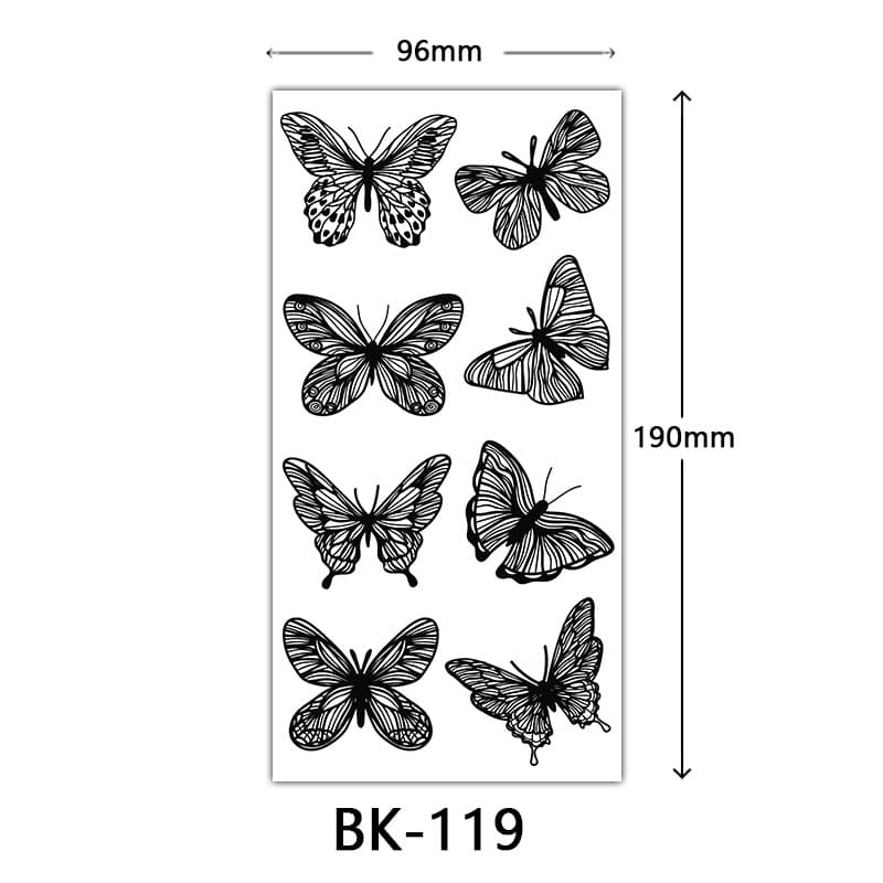 Cross-border Special Sketch Flower Tattoo Sticker, Sketch Tattoo Sticker, Rose Flower Black and White Flower Tattoo