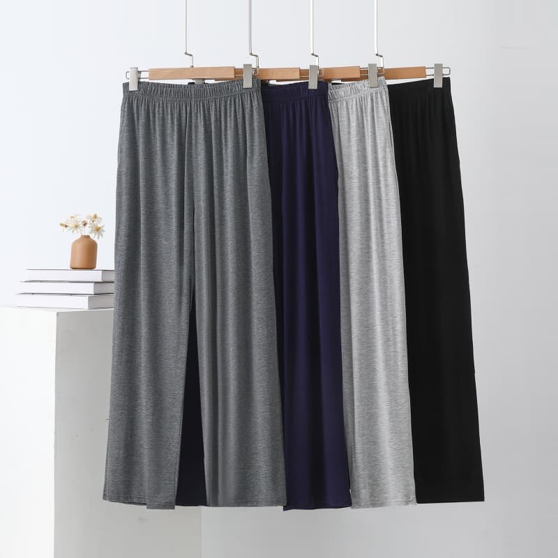Men's Modal Casual Pants for Women, Spring Summer Thin Pocket Plus Size Loose Straight Leg Pants, Wearable Home Pants Sleep Pants