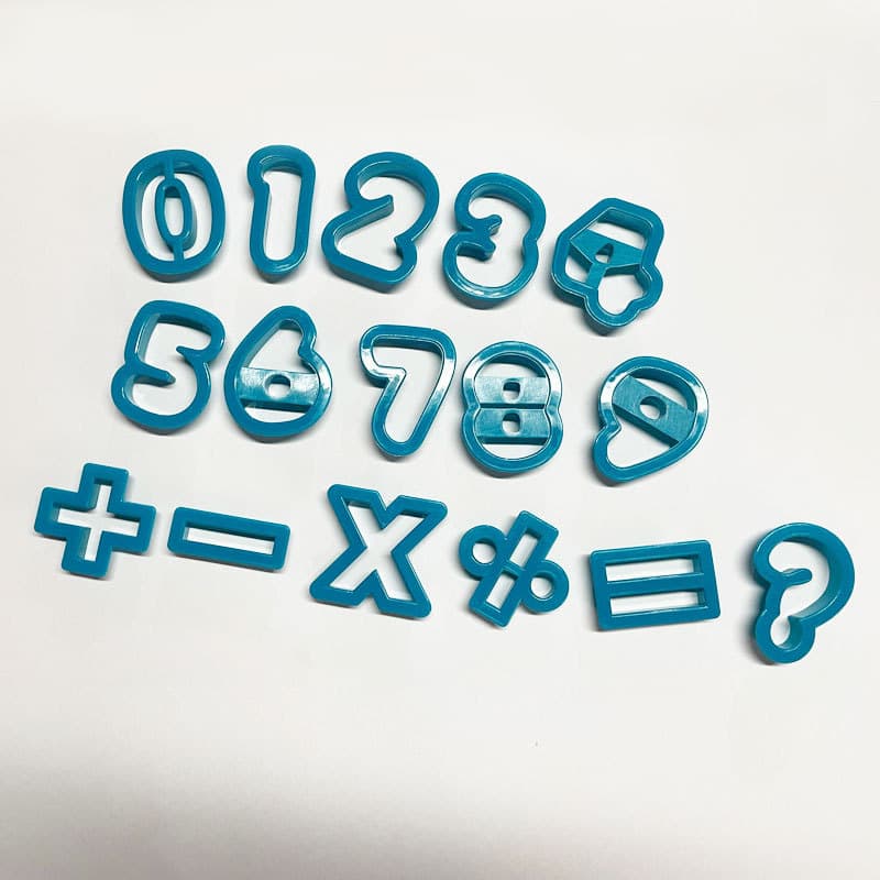 In Stock Digital Series Cookie Molds Number and Symbol Multi-Piece Plastic Cookie Cutters Baking Molds