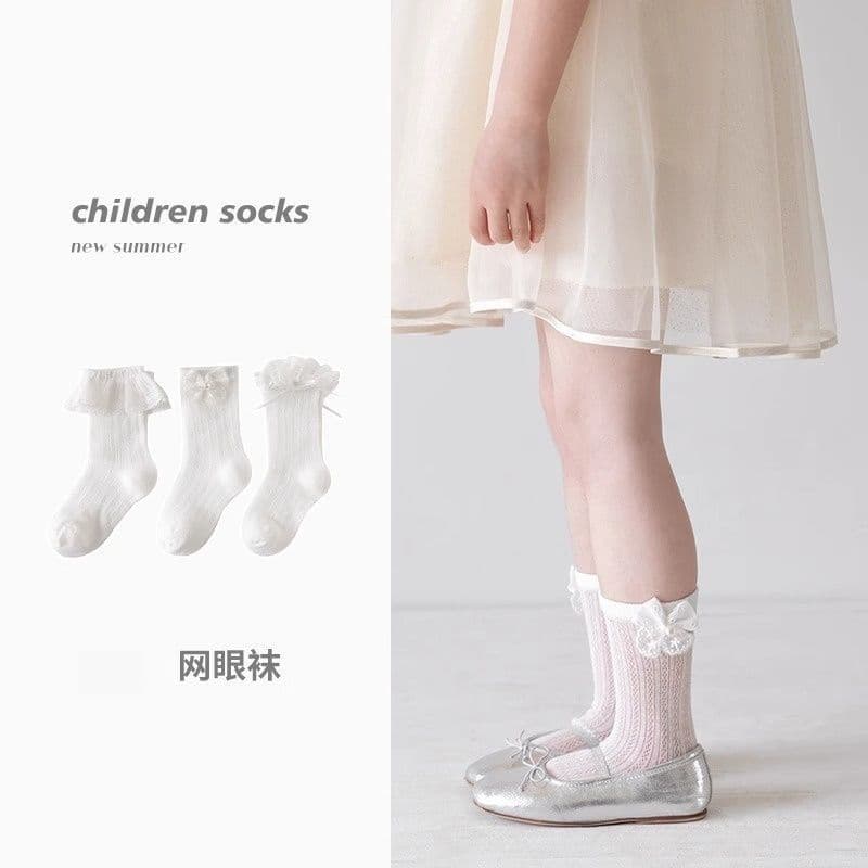 Girls summer lace spring and summer socks mesh thin lolita children baby princess lace girls mid-calf socks