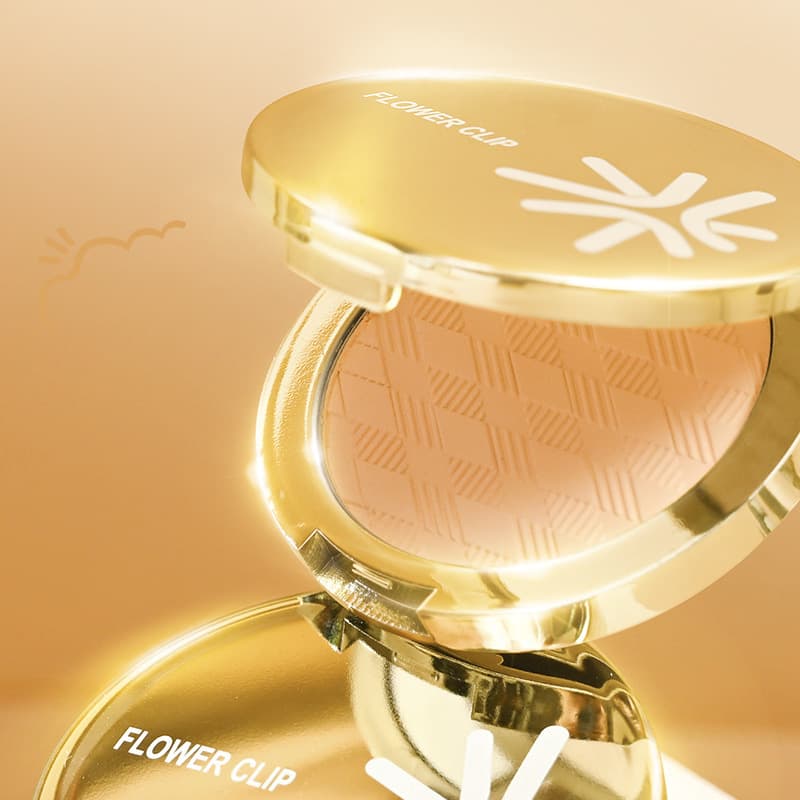 FLOWER CLIP Pressed Powder for Long-Lasting Oil Control and Smudge-Proof Setting, Specifically for Combination to Oily Skin with Pore-Blurring Effect