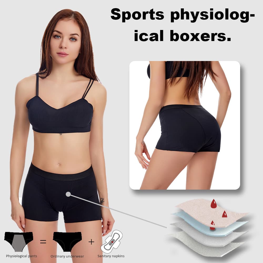 Leakproof Sports Period Underwear Women's Four-layer Sanitary Napkin Free Pads Comfortable Cotton Briefs High Waist Knitted