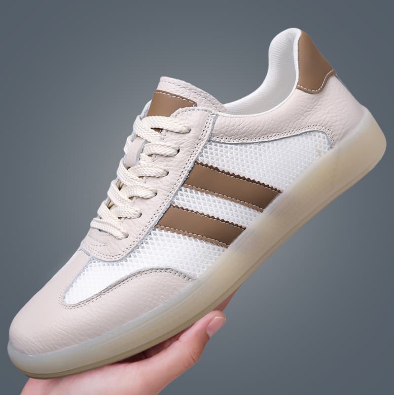 2025 Summer New Men's Shoes Breathable Thin Leather Panel Shoes Trendy Versatile Non-slip Casual Sports Shoes