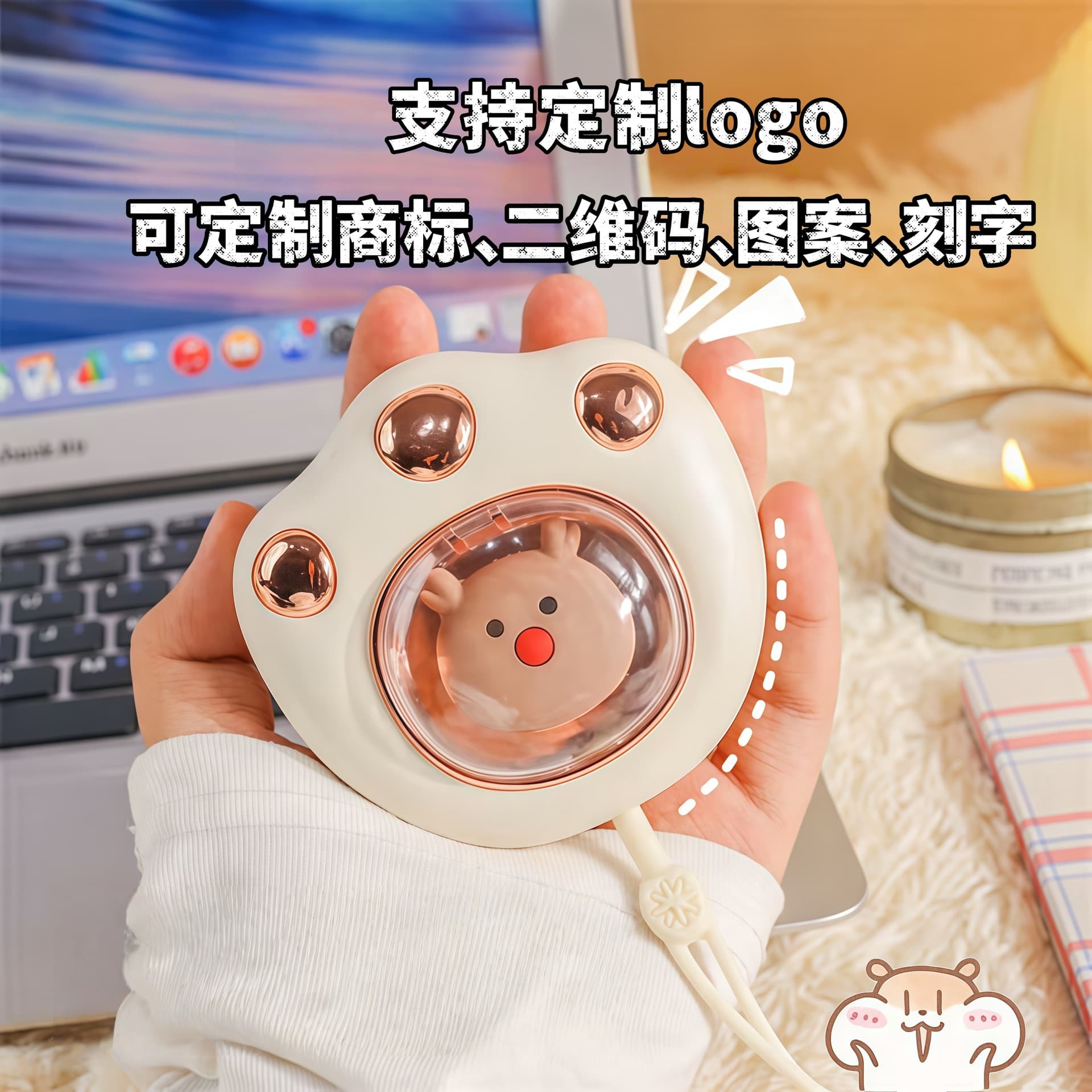 Cat Paw Hand Warmer Gift USB Charging Fast Heating Portable Warm Buddy Winter Souvenir Wholesale 8 Cross-border Hot Seller