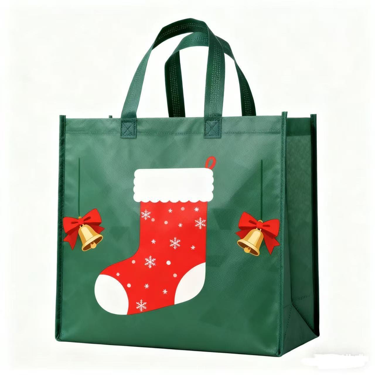 Christmas gift bags with handles, custom non-woven holiday gift sacks, and festive non-woven companion gift bags.