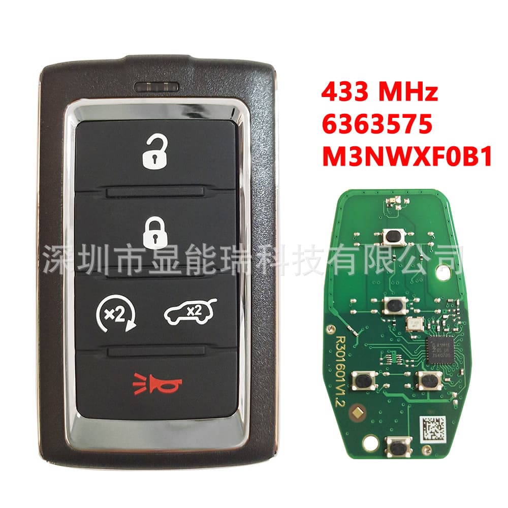 Suitable for Jeep Wrangler Car Keys, Smart Remote Control 4A Chip, 433 MHz, M3Nwxf0B1