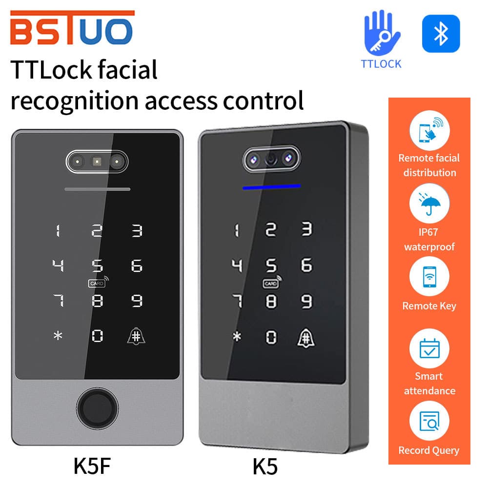 Tongtong Lock Waterproof Face Access Controller with Card/Fingerprint Access, Bluetooth, and Smartphone App Control