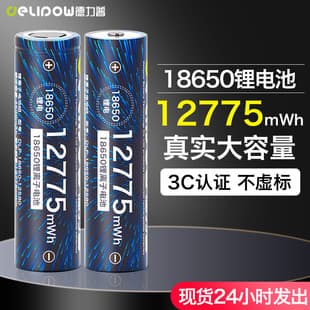 Delipu 18650 Lithium Battery 3500mAh 3.7V with Protection Board for Headlamp Rechargeable Battery