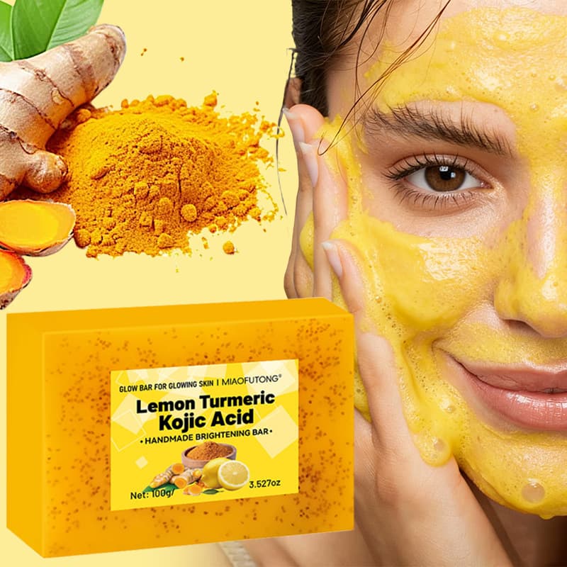 Cross-border foreign trade popular turmeric lemon kojic acid soap facial deep cleansing bath handmade soap soap