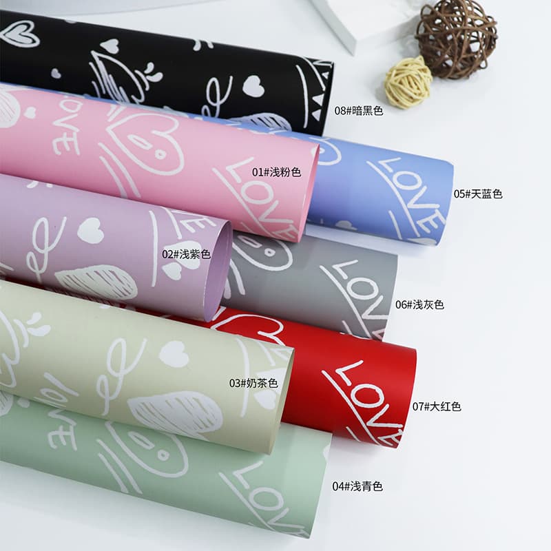 Falling in Love Flower Wrapping Paper Cross-border Foreign Trade Gift Bouquet Wrapping Paper Florist Fresh Flower Paper