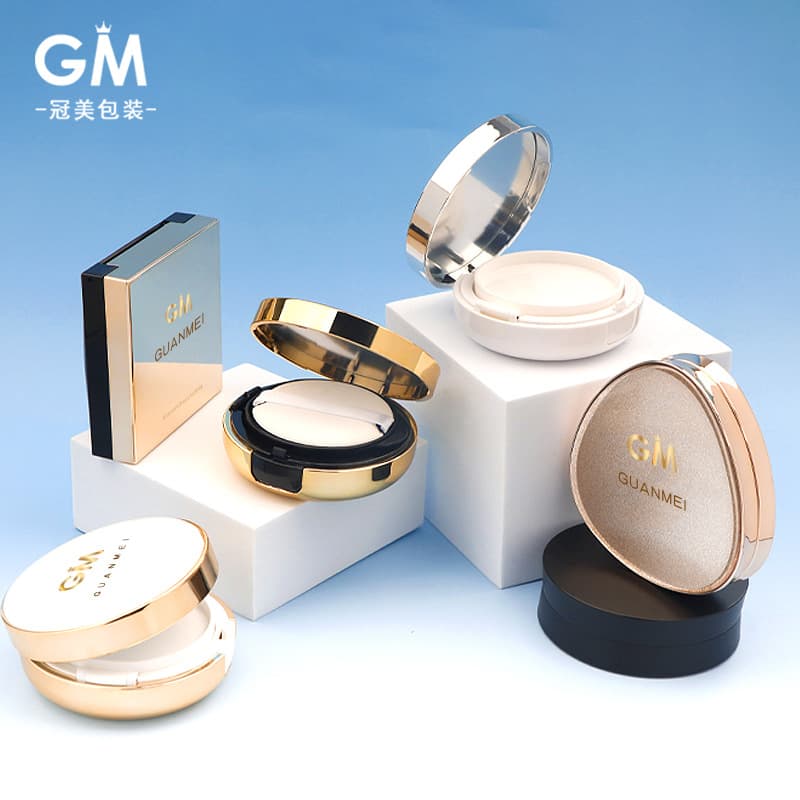 Black round 15g gold cushion compacts, CC cream/empty foundation cases, cross-border supply