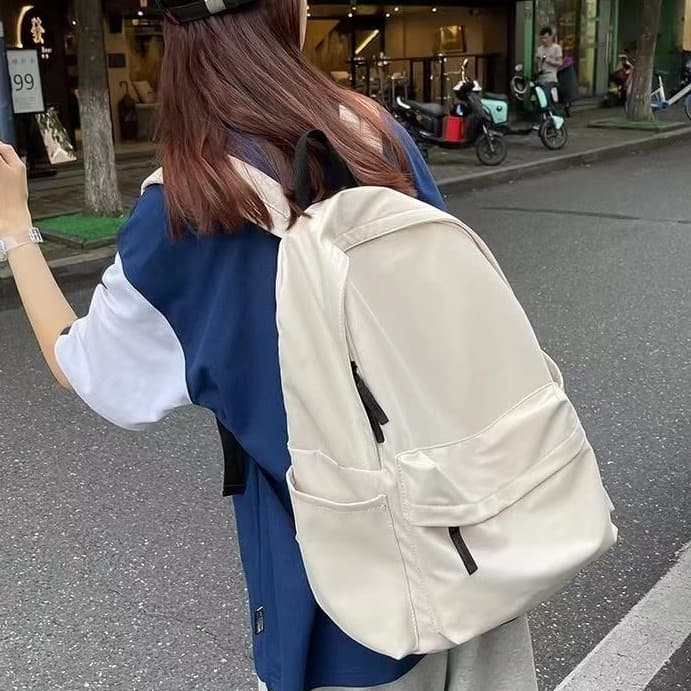 Women's Backpack, Ins Style for College Students, Simple and Fashionable Solid Color, Large Capacity, New Trendy School Bag for Middle and High School Students