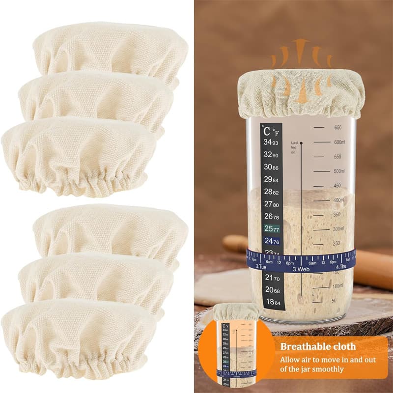 Coarse Texture Baking Cloth Canvas Dust Cover Reusable Glass Jar Cloth Lid Cotton Dust Cover Fermentation Jar Lid