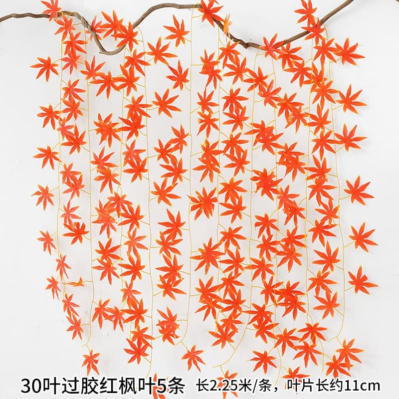 Artificial Glossy Green Pothos Grape Leaf Vine Decorative Plastic Hanging Plant Fake Vine Wrap Greenery