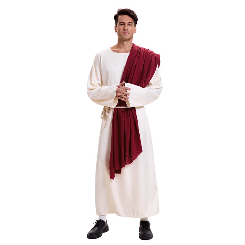 Halloween Medieval Vintage Style Robe Wasteland Scarf Cosplay Costume Stage Role-Playing Outfit Shepherd Costume