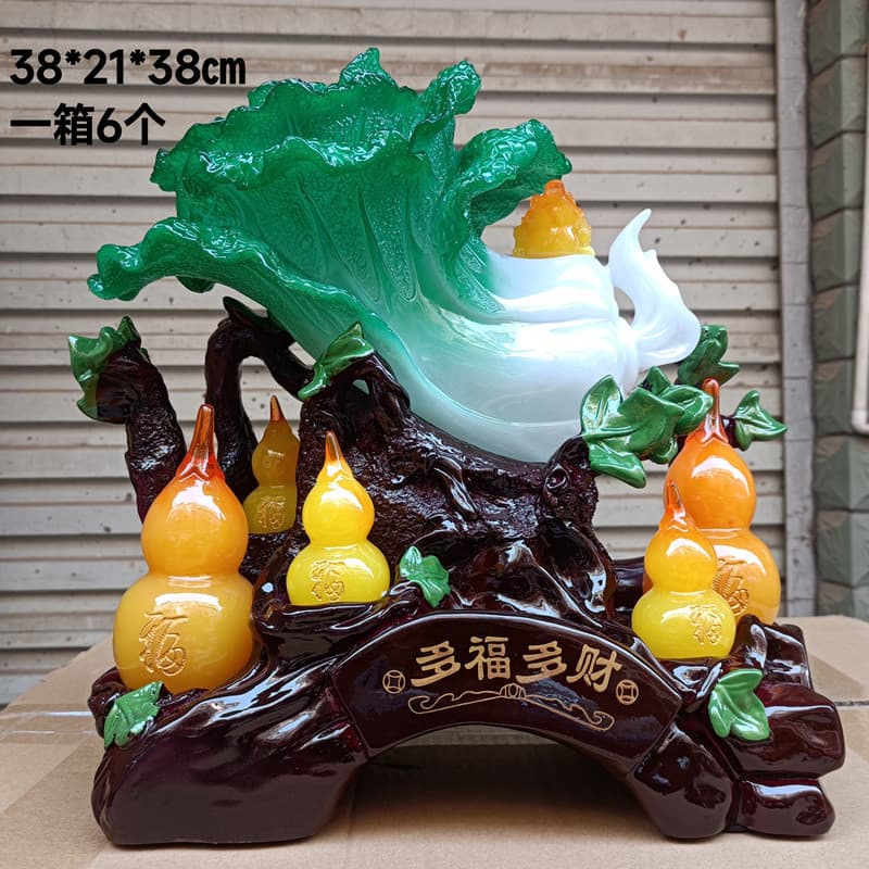 Good luck and good fortune, good luck and wealth, good fortune gourd, resin handicrafts, opening home decoration gifts