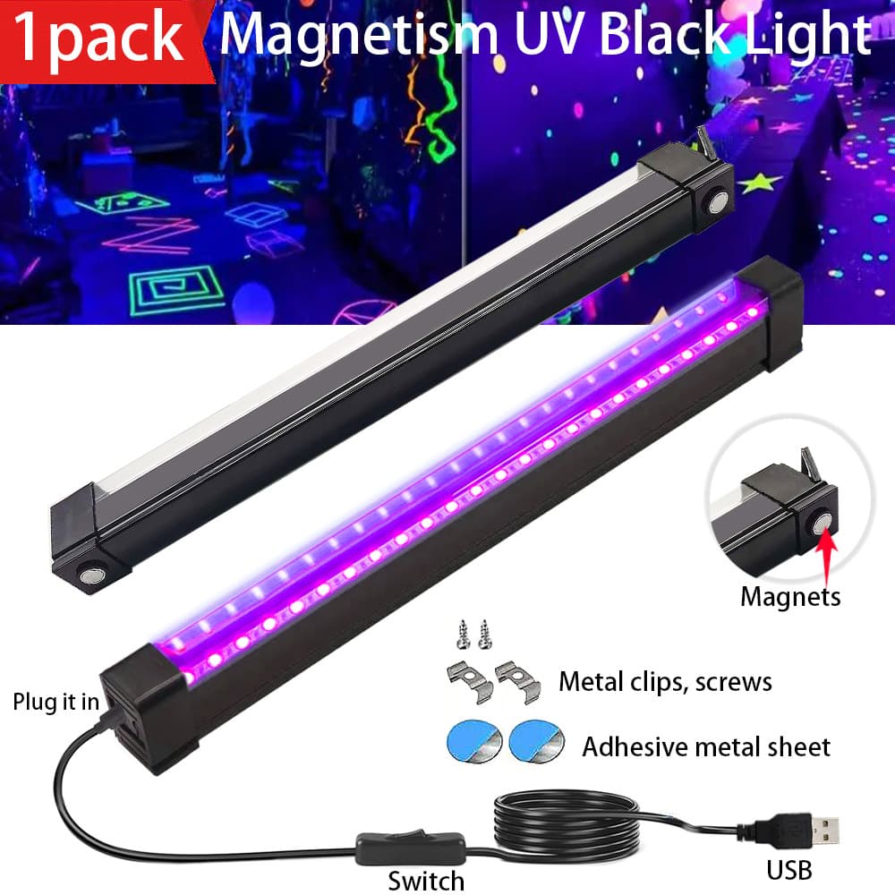 Cross-border LED UV black light, wide voltage magnetic UV curing lamp, drama party KTV UV stage light