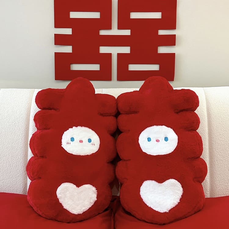 Yooke Wedding Bed Pressing Doll Pair Double Happiness Pillow Wedding Room Decoration Joy Doll Newlywed Gift for Bride
